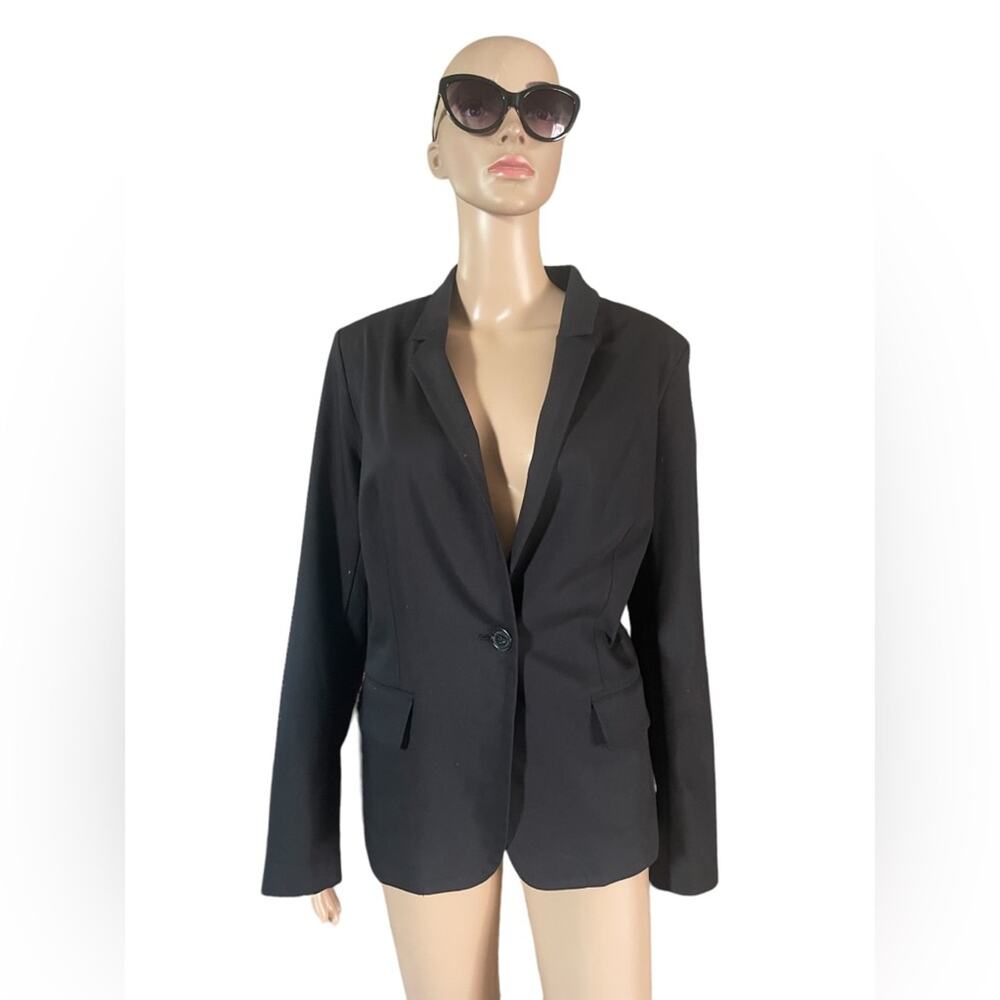 Lane Bryant The Modernist Collection Blazer Womens 14 Fitted One Button Black